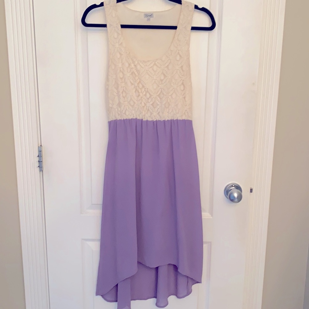 White and purple dress
